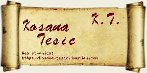 Kosana Tešić vizit kartica
